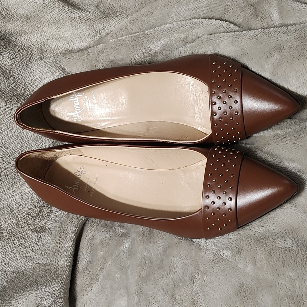 Amalfi by Rangoni Firenze mad in Italy brown sequin pumps size 8.5M
